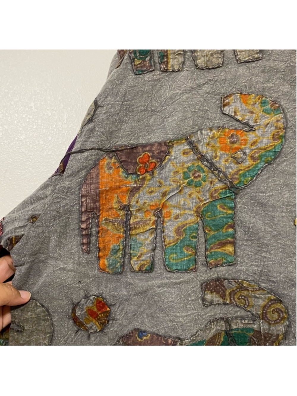 Shop Therapy Jacket Womens Size L/XL Gray Elephant details 100% Cotton Jacket - Picture 6 of 12